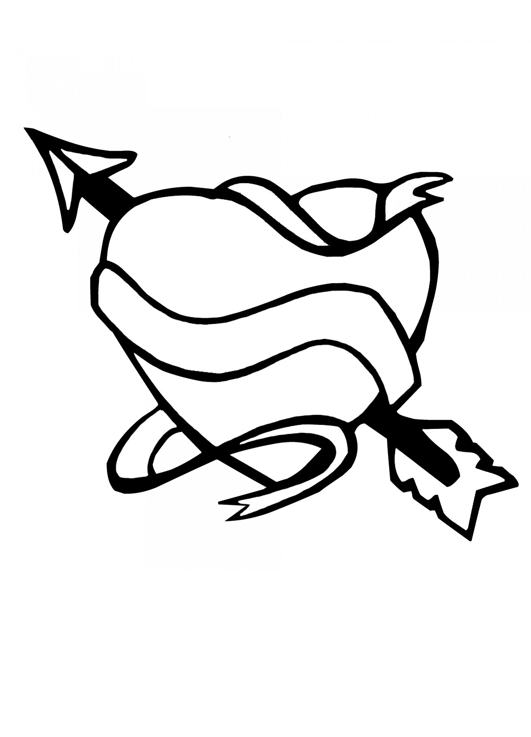 1063x1476 Collection Of Heart With Ribbon Coloring Pages High Quality