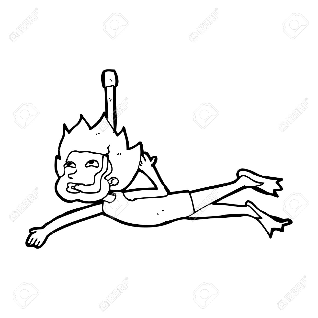 1300x1300 Cartoon Swimmer