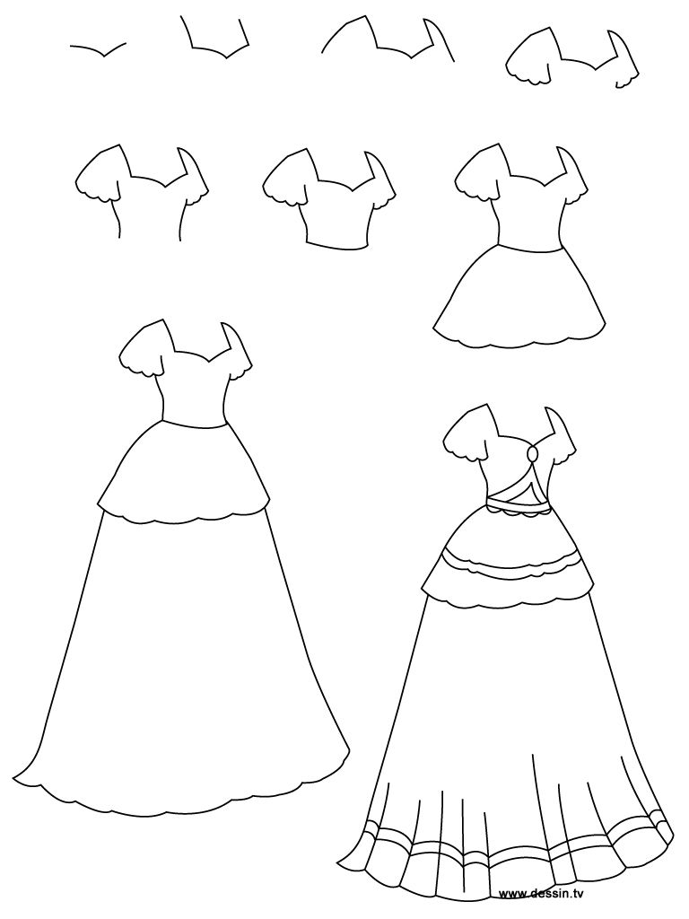 768x1024 How To Draw A Dress Learn How To Draw A Princess Dress