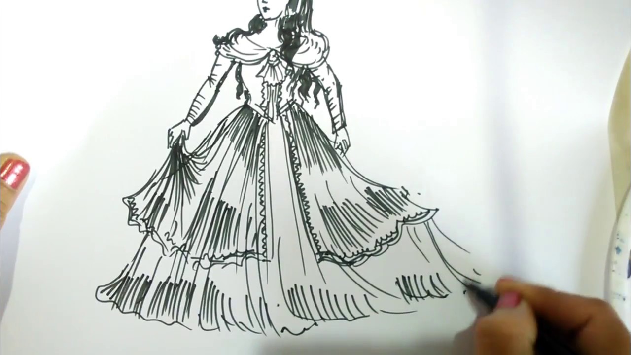 1280x720 How To Draw Fashion Clothes For Kids Princess Dress Drawing