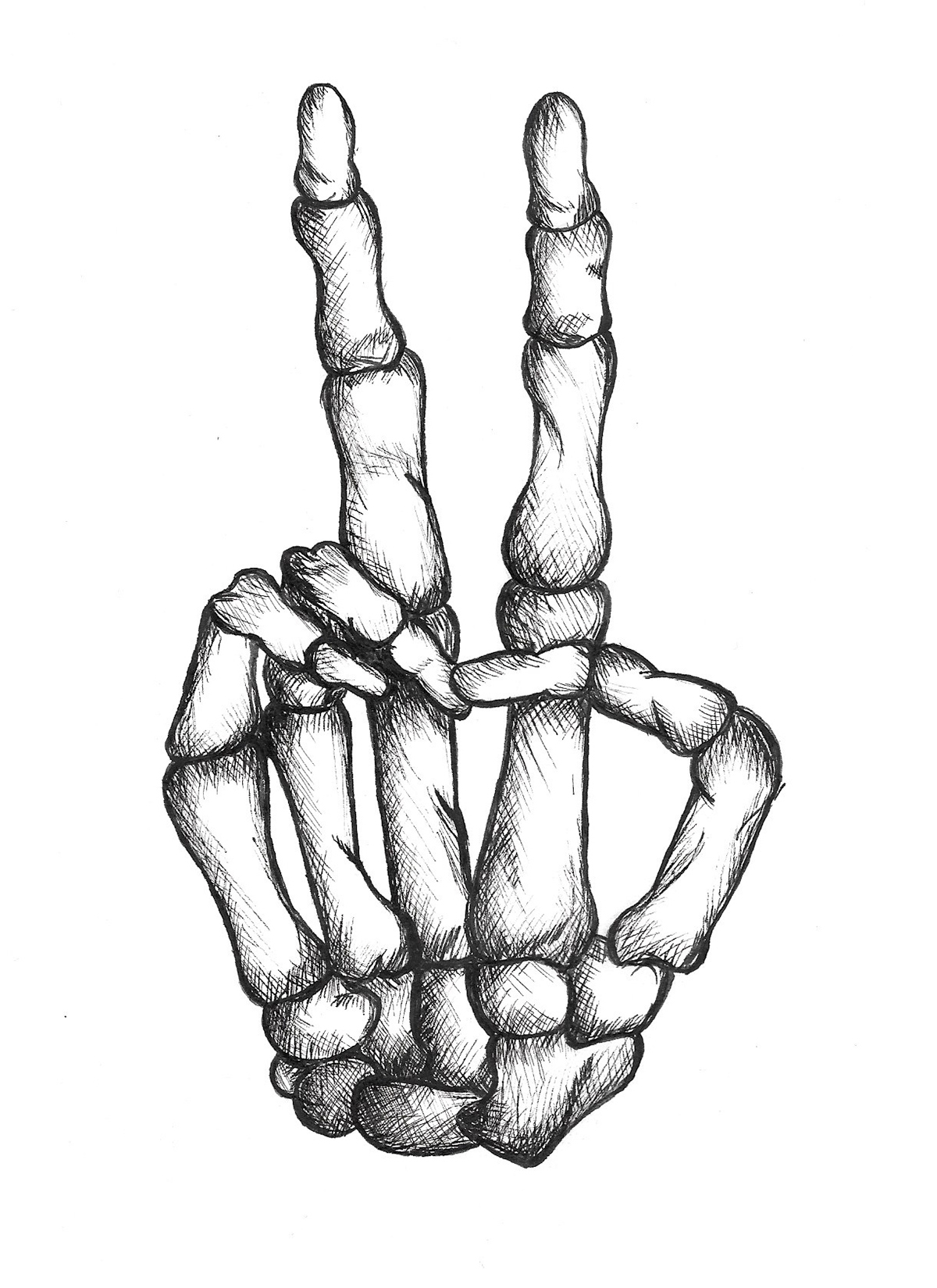 1200x1649 Skeleton Peace Hand On Behance