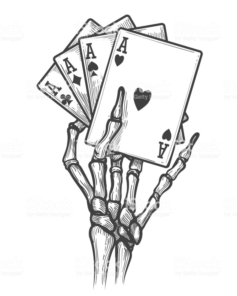 819x1024 Gallery Skeleton Hand Holding Cards,