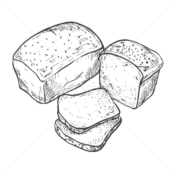 600x600 Rectangular Loaf Bread. Sliced Bread. Vector Illustration