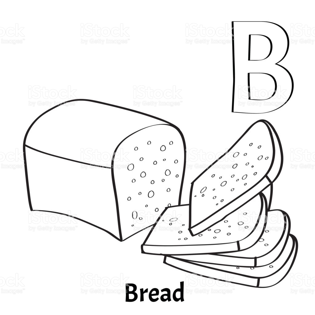 1024x1024 Tremendous Slice Of Bread Coloring Page Drawin