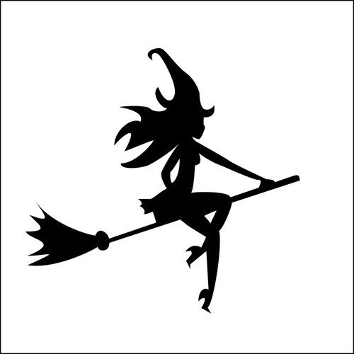 500x500 Cute Witch On Broom