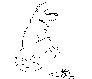 311x270 Wolf Sit Lineart By Charmmer