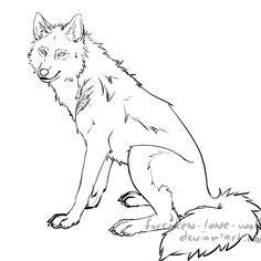 Drawing Of A Wolf Sitting at GetDrawings | Free download