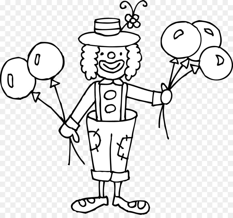 900x840 Joker Clown Circus Black And White Clip Art