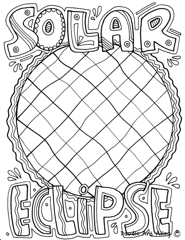 618x800 Printable Solar Eclipse Coloring Page