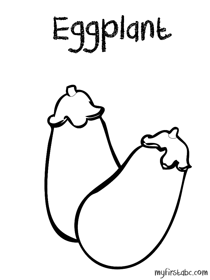 718x958 Eggplant Coloring Page Eggplant Coloring Page My First Abc Free