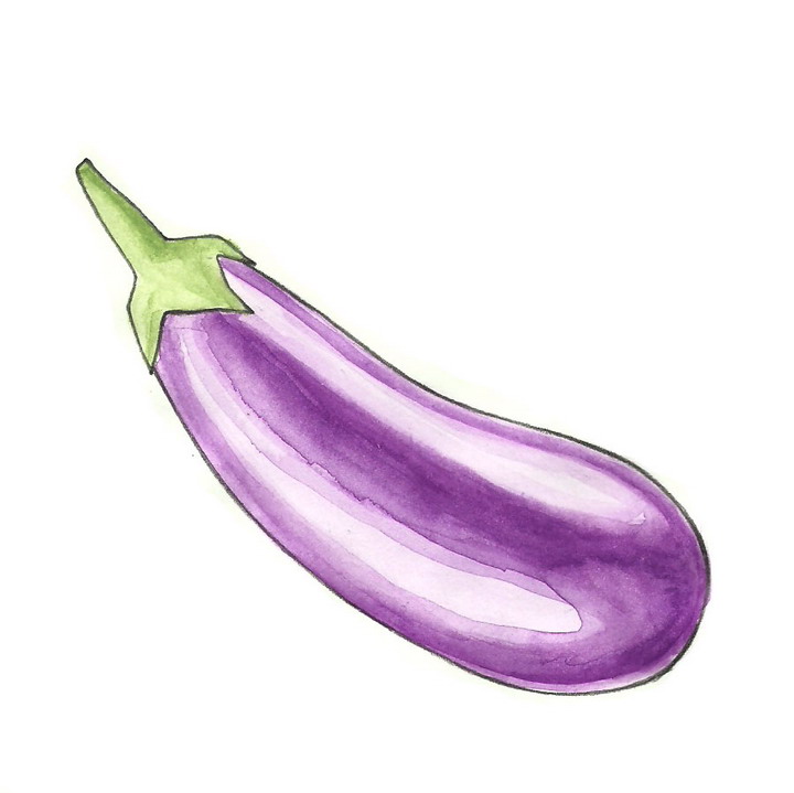 720x719 How To Draw An Eggplant 5 Steps (With Pictures)