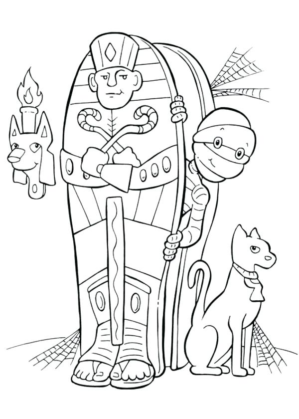 600x840 Egyptian Mummy Coloring Pages Of Case Template Fun Time And His