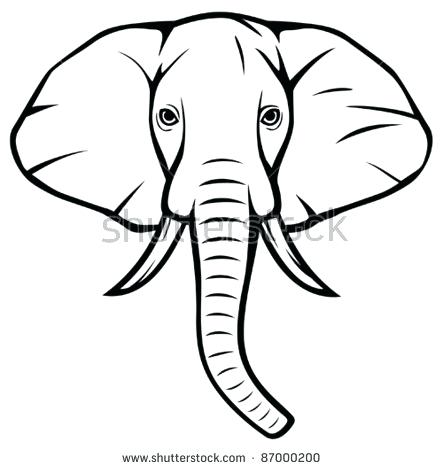 443x470 Elephant Outline Indian Elephant Outline Drawing