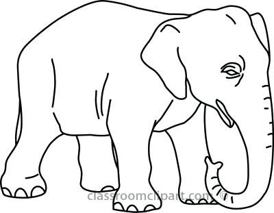 400x311 How To Draw An Elephant Elephant Outline Outline Elephant Drawing