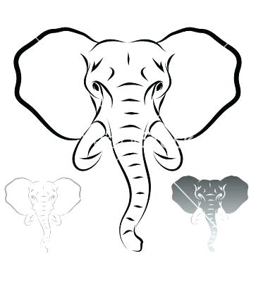 380x400 Outline Elephant Stylized Elephant Head Vector By M On Elephant