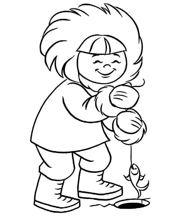 600x734 Eskimo Coloring Pages
