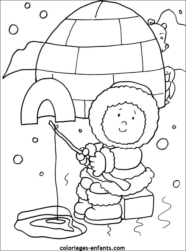 630x850 Eskimo Coloring Page