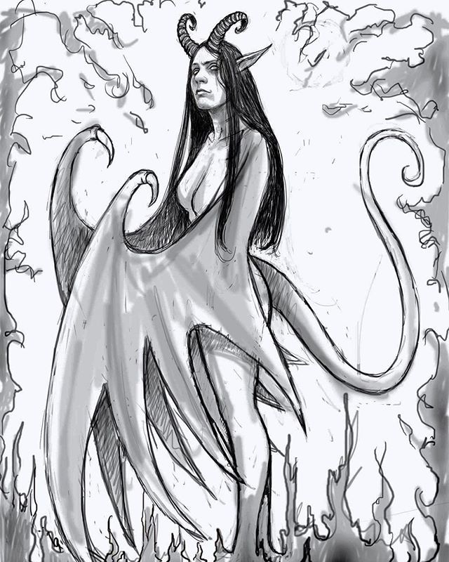 640x800 Devil Of Fire Digital Painting