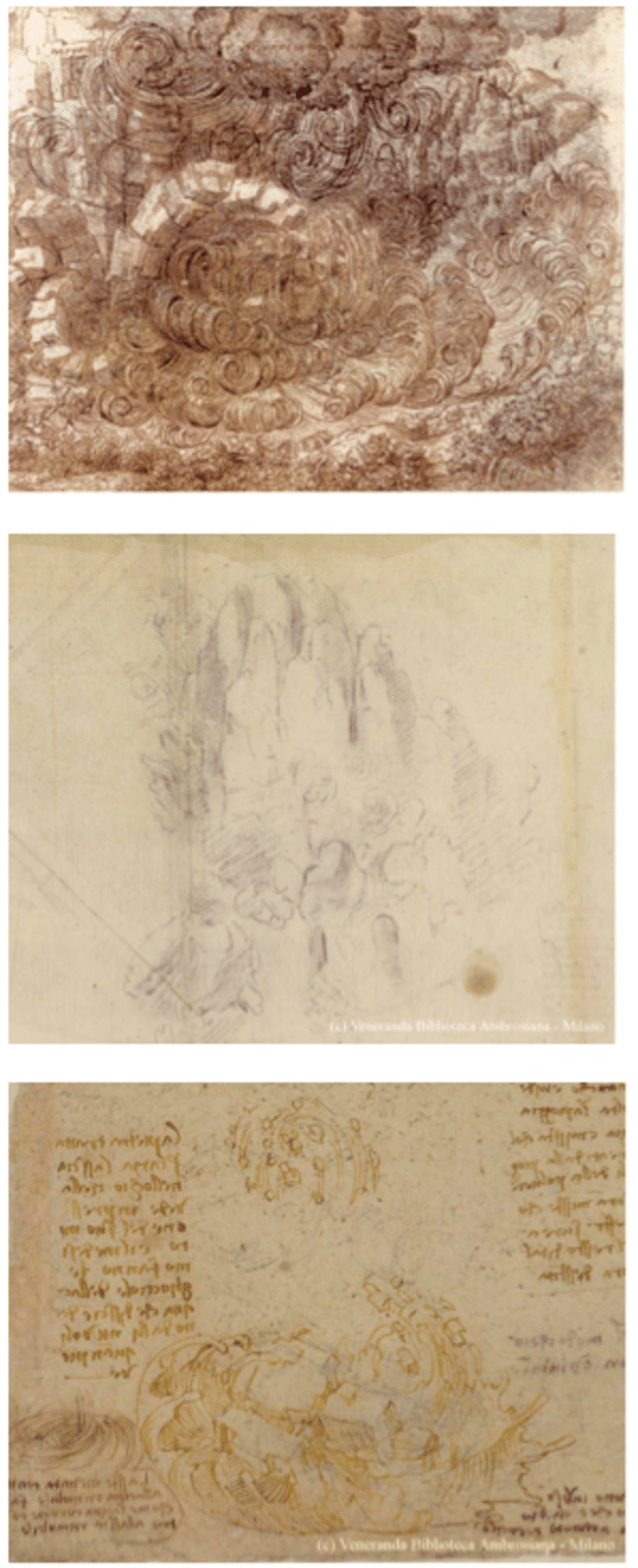 627x1540 Leonardo Da Vinci (1452 1519) A) Study Of The Deluge, Ca 1518