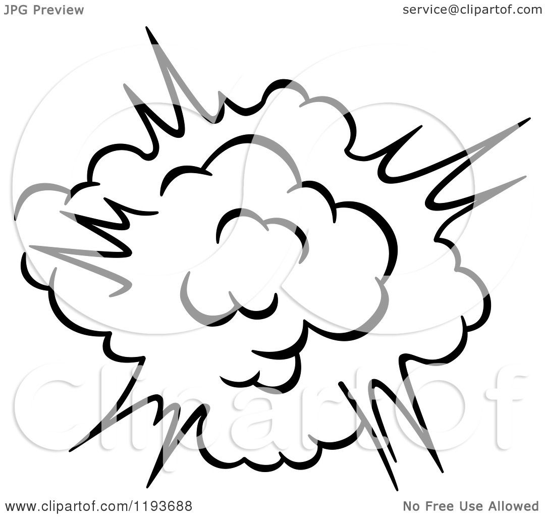 1080x1024 Clipart Of A Black And White Comic Burst Explosion Or Poof 7