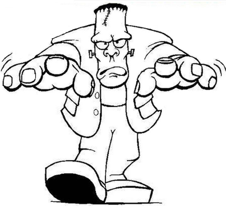 719x670 Frankenstein Monster Halloween Coloring Pages