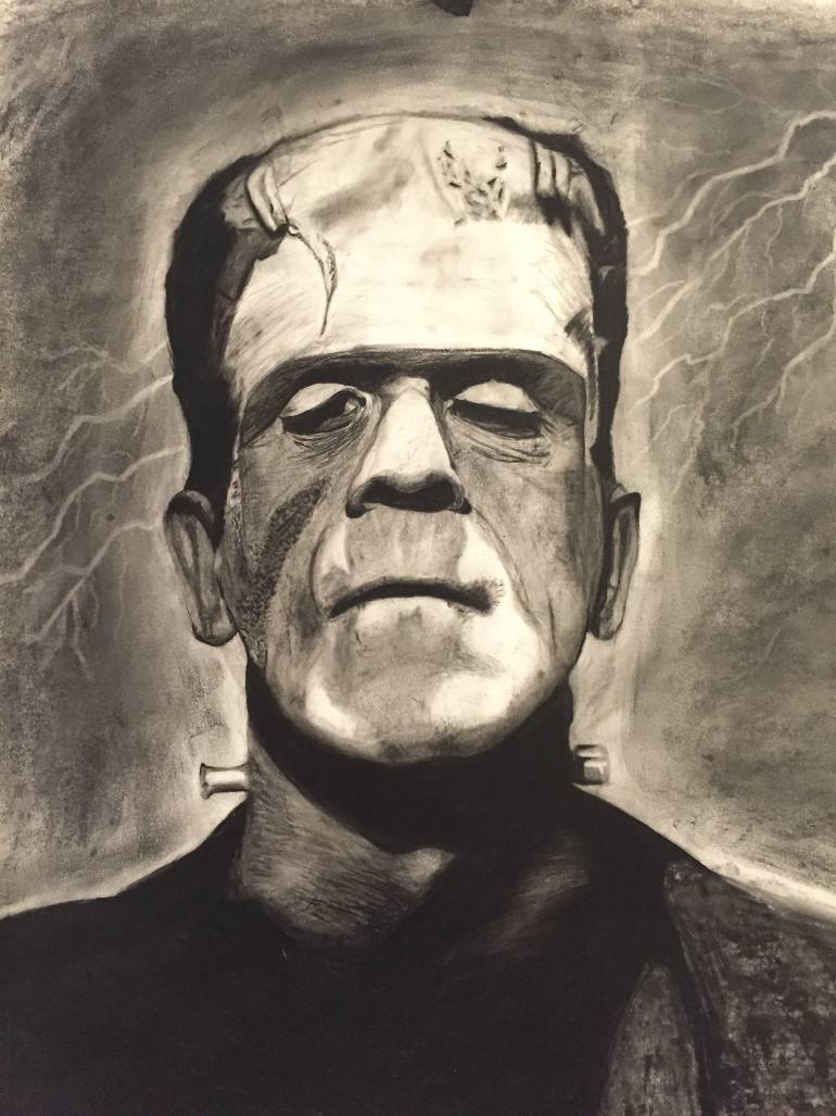 770x1027 Saatchi Art Frankenstein Monster Drawing By Daniel Wierl