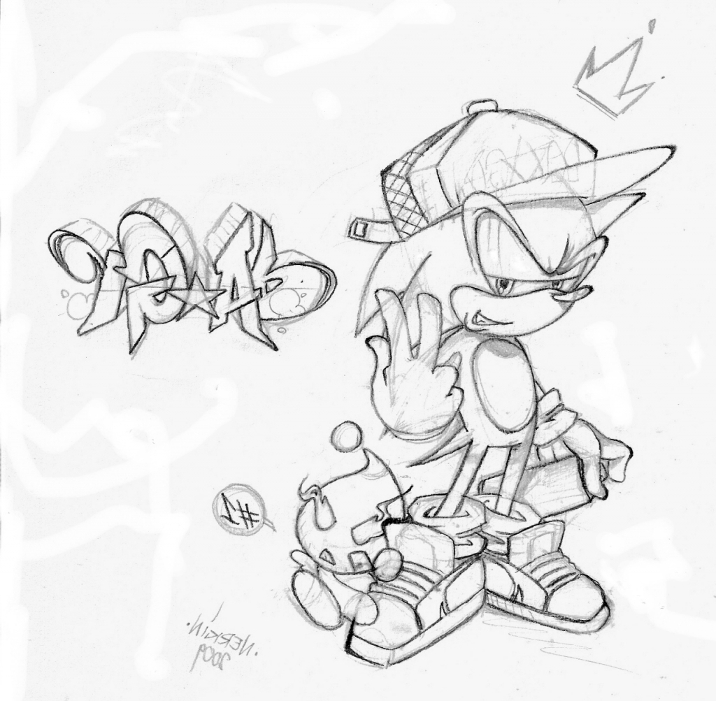 1024x1003 Graffiti Character Monster Sketch 3d How To Draw 3 Graffiti