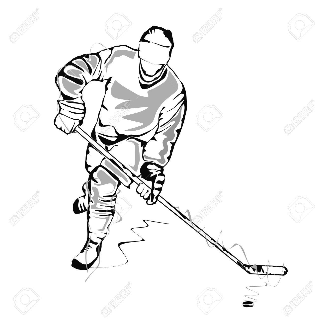 1300x1300 Hockey Player Sketch Royalty Free Cliparts, Vectors, And Stock