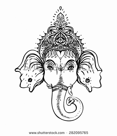 405x470 Elephant Sketch Stock Royalty Free Amp Vectors Indian Elephant Head