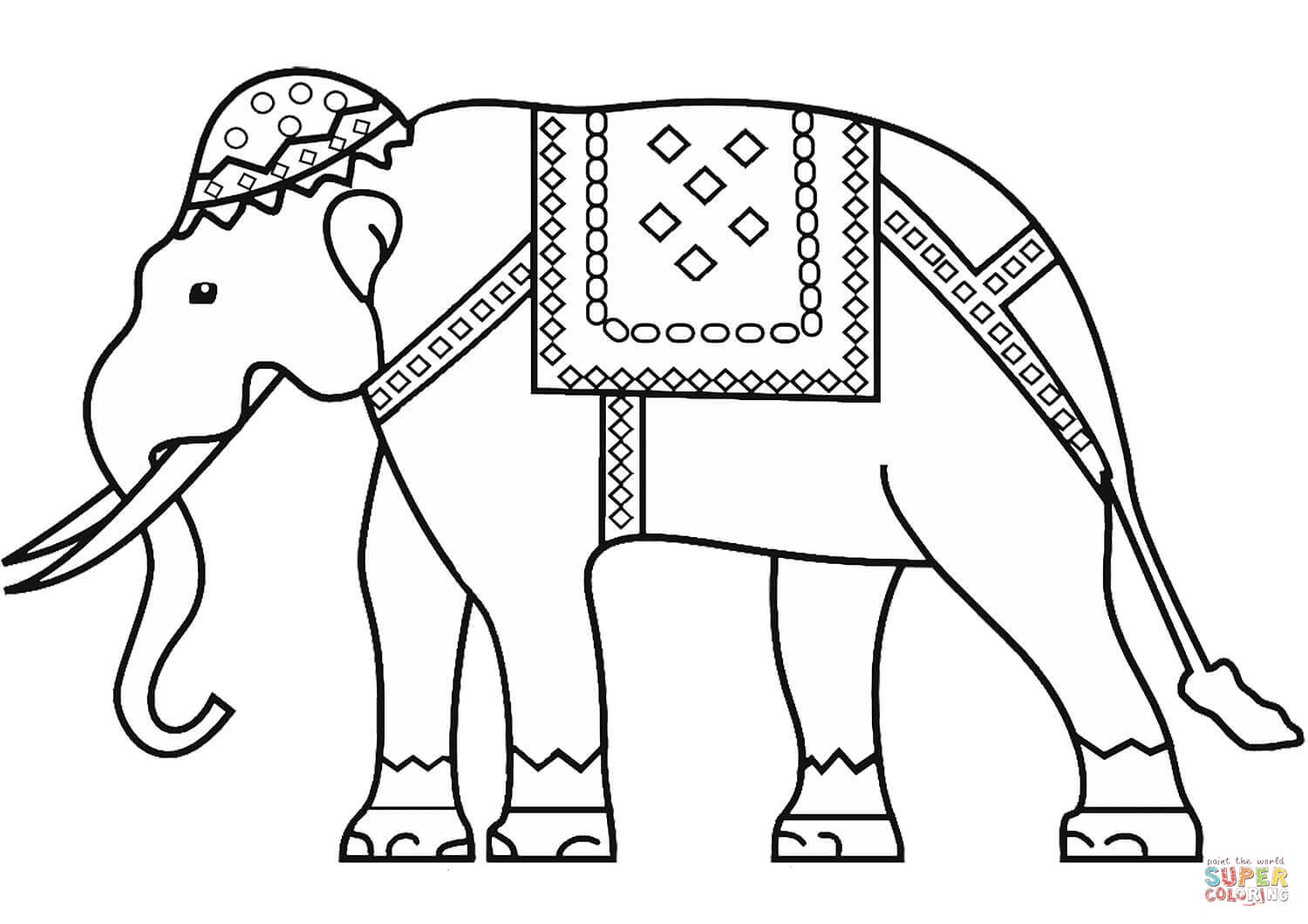 1500x1060 Cool Patterned Coloring Pages Vitlt Indian Elephant Drawing Tumblr
