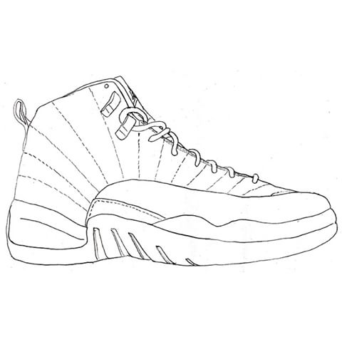 480x480 Collection Of Air Jordan 12 Drawing High Quality, Free