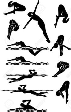 236x371 Competitive Swimming Clip Art Silhouette