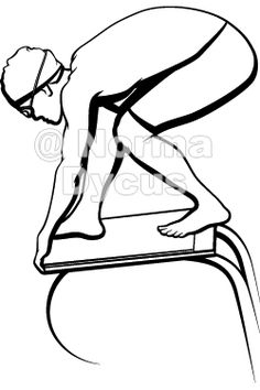 236x354 Competitive Swimming Clipart Black Line Embroidery Outline N