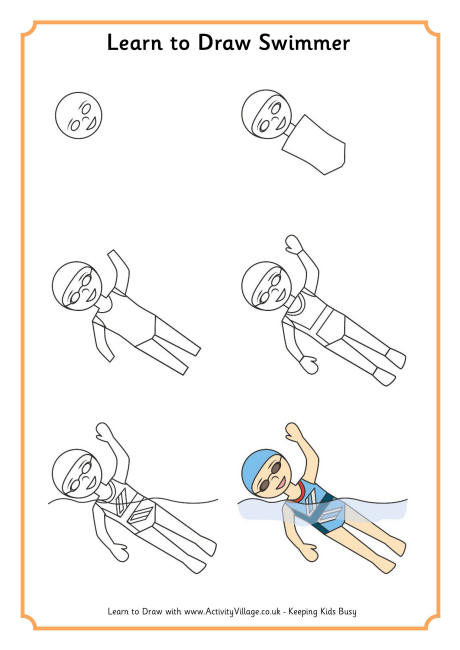 460x650 Learn To Draw A Swimmer