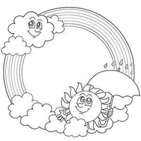 291x291 Sun And Clouds Coloring Page Sketch Coloring Page