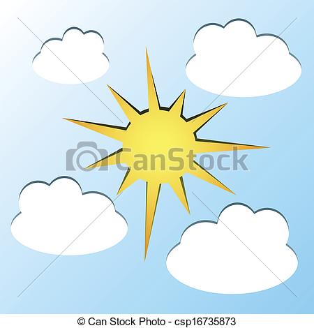 450x470 Vector Sun And Clouds