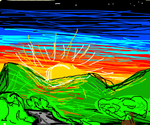 300x250 Sunset Over The Hills