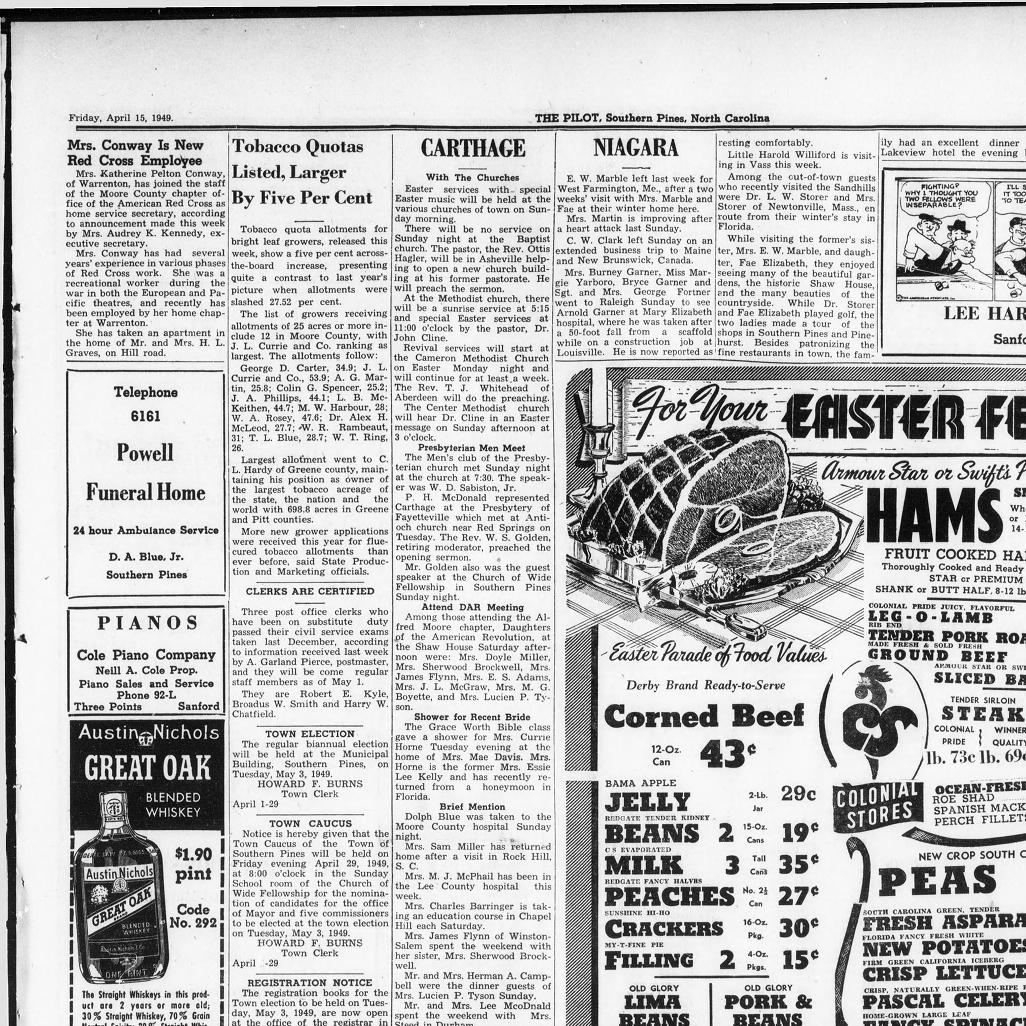 1026x1026 The Pilot. (Vass, N.c.) 1920 Current, April 15, 1949, Image 13