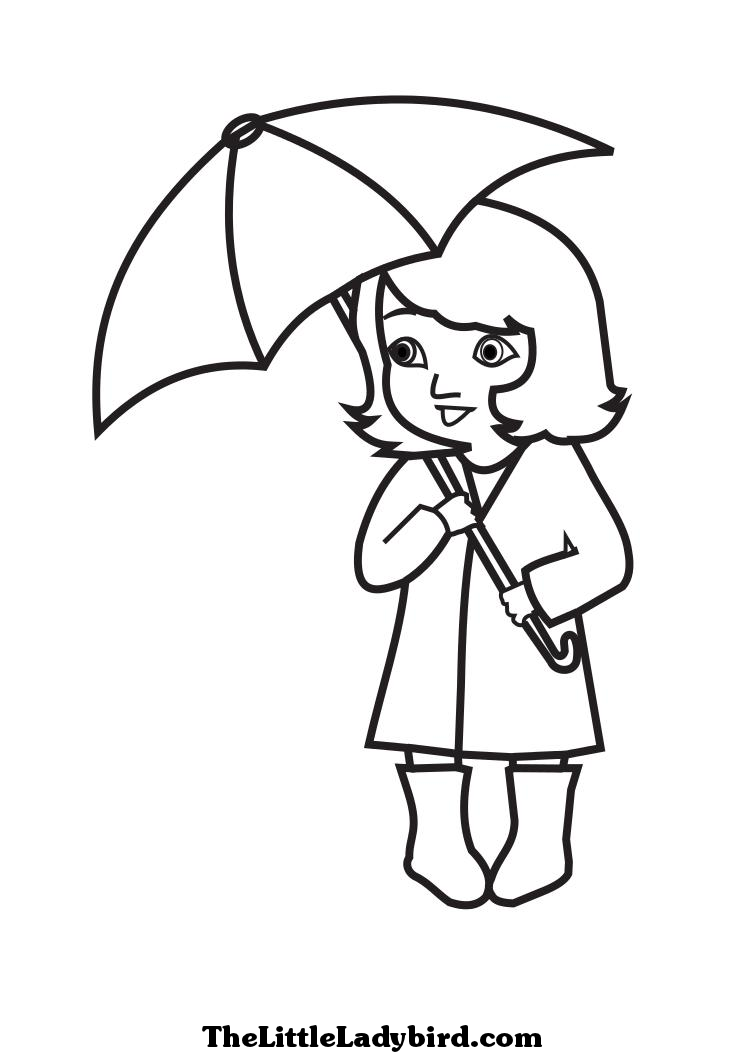 745x1053 Girl With Umbrella Drawing Under Umbrella Girl Colouring
