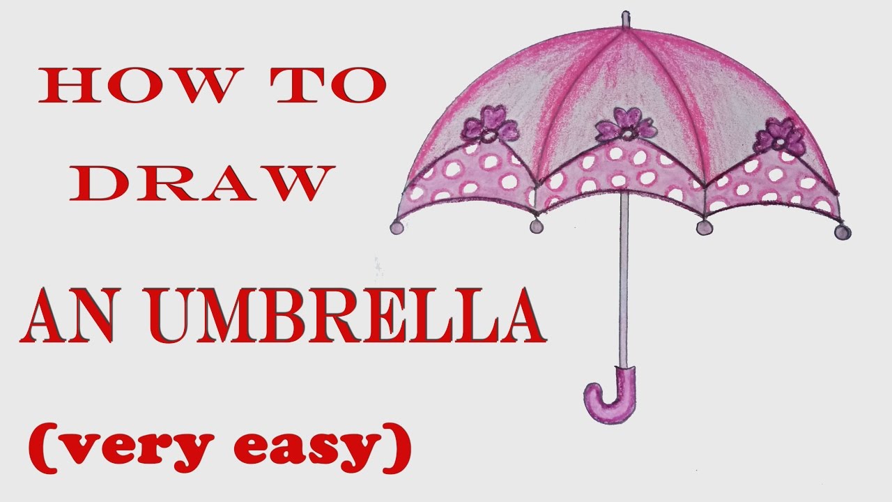 1280x720 How To Draw Umbrella Step By Step ( Very Easy )