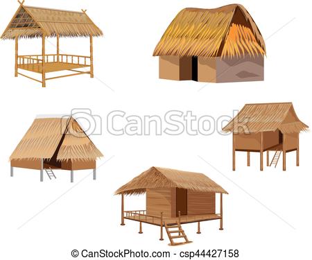 450x375 Straw Hut Vector Design Clipart Vector