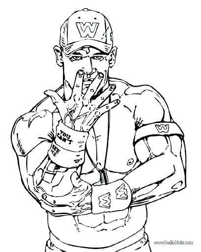 409x512 John Cena Coloring Pages Printable To Print Wwe Colouring