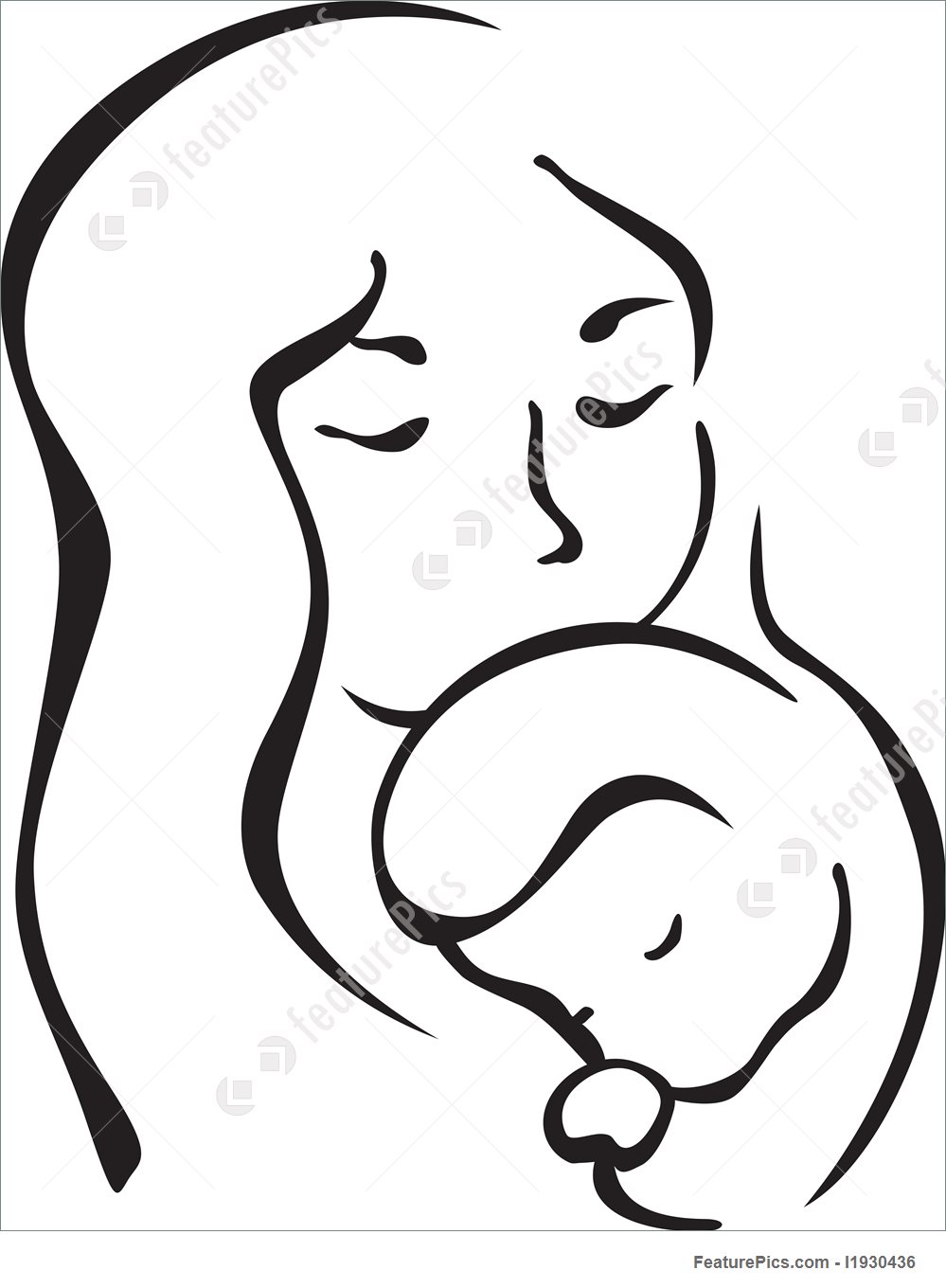 999x1360 Mother And Child Illustration