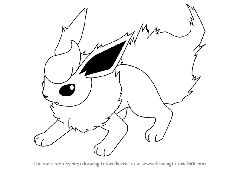 800x566 Learn How To Draw Flareon From Pokemon (Pokemon) Step By Step