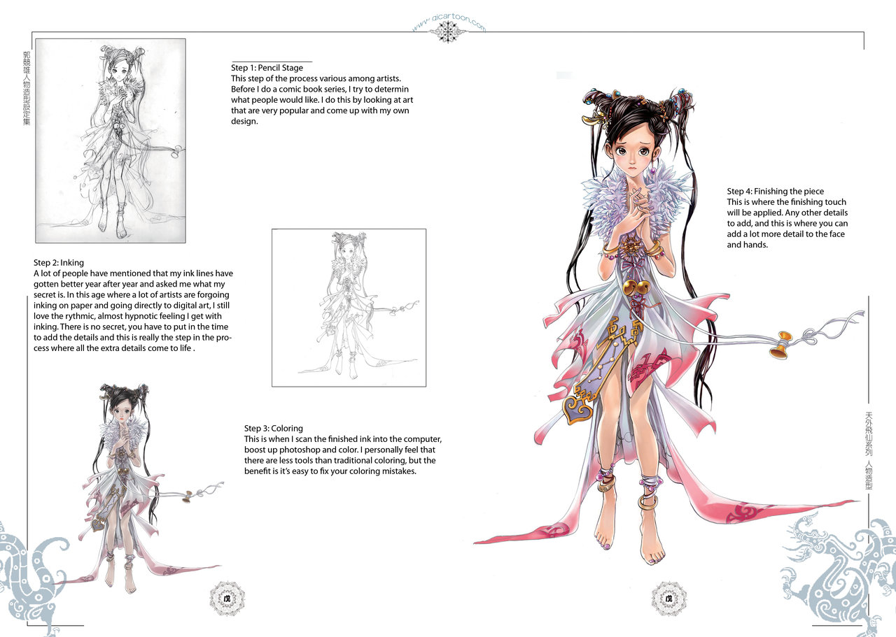 1280x911 Character Drawing Process By Daxiong