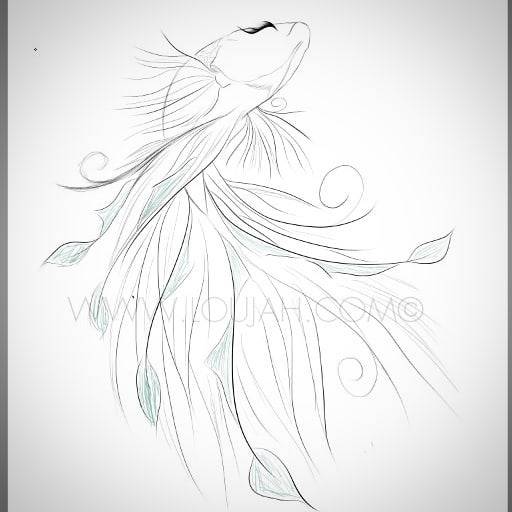 512x512 Small Sketch In Progress, I'M A Fan Of Betta Fish