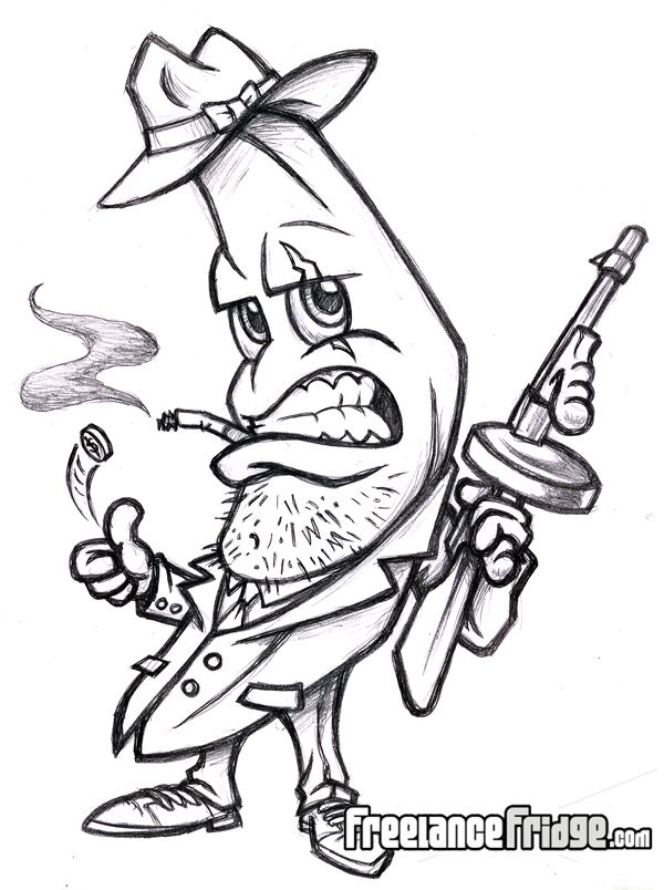 600x804 Funny Gangster Banana Cartoon Drawing Quotes