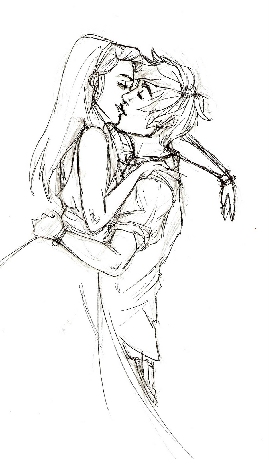 939x1600 Drawn Kissing Sketch