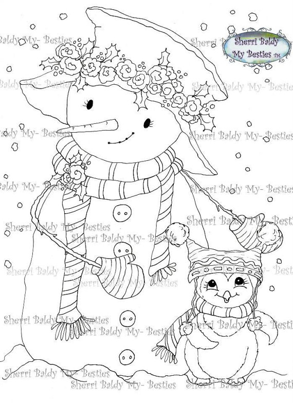 570x784 Instant Download Digital Digi Stamps Big Eye Big Head Dolls New