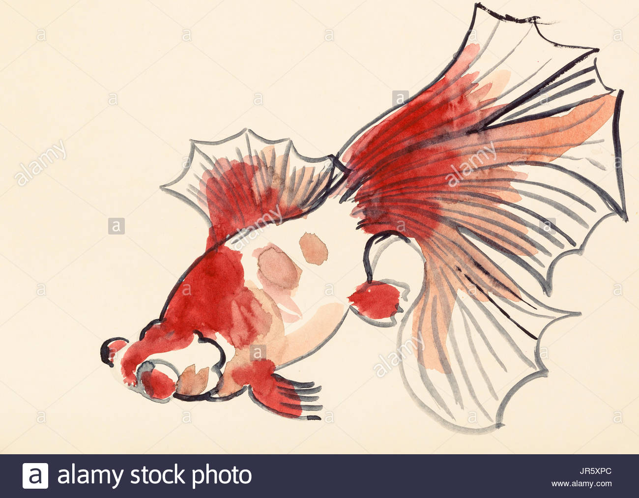 1300x1013 Training Drawing In Suibokuga Style With Watercolor Paints